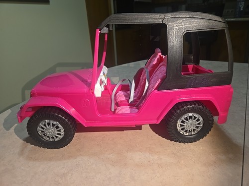 Barbie jeep mattel rosa - barbie,