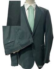 ABITO UOMO CHICCO VERDE SCURO PIED POULE FRESCO LANA SLIM D7 44 46 MADE IN ITALY