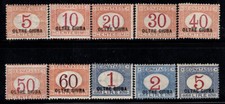 Jenseits von Giuba 1925 Sass. 1-10 Ungebr. * MH 100% portomarke 5 Cent, 10 c, 2