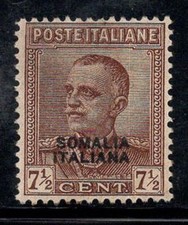 Somalia 1928 Sass. 116 Nuovo * MH 100% Soprastampato 7 1/2 cent, Vitt.Eman.III