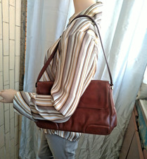 Francesco Biasia Borsa a spalla vera pelle marrone mattone