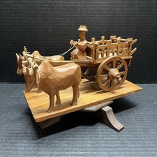 Carrello bue toro in legno