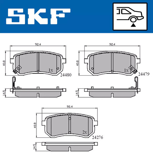 Kit pastiglie freno - , posteriore