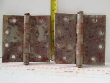 COPPIA VECCHIE GRANDI CERNIERE A LIBRO IN FERRO PER MOBILI INFISSI PORTE 