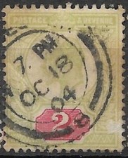 GB 1902  King Edward VII  2 d yellow green  SG227