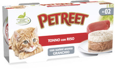 PETREET TONNO con RISO e SURIMI di GRANCHIO 24  CONFEZIONI 170GRX2PEZZI