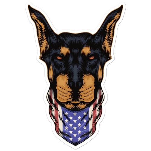 Doberman bandiera usa - doberman,