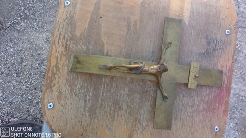Antico crocifisso croce - croce, ottone