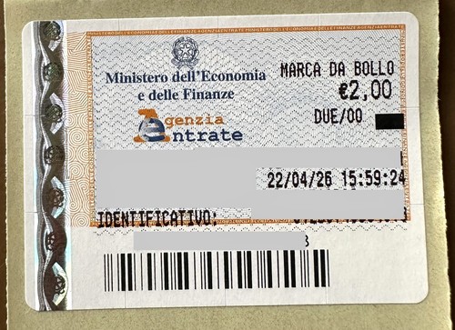 Marca bollo euro nuova 22 - 2,