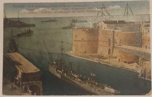 Cartolina taranto 1923 navi - cartolina,