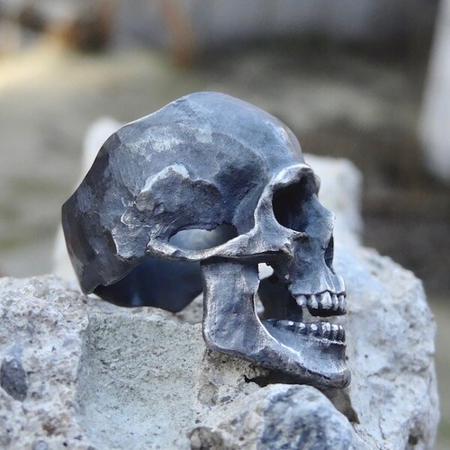Nuovo anello teschio - , argento