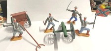 Lotto Soldatini Confederati Timpo Toys con Cannone e Carro - Guerra Civile 1:32