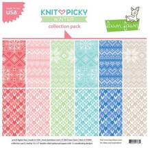 Nuovo! Prato Fawn KNIT PICKY WINTER 12x12 Cartoncino Carta Collezione Confezione