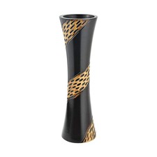 Unique Zebra Etched Spiral Mango Tree Wood Flower Vase | Decorative Flower Va...
