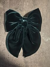 Fermaglio Capelli Fiocco Velluto Verde Smeraldo Vintage