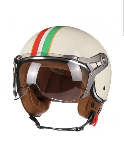 Casco moto vintage bianco - moto,