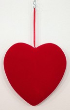 CUORE ROSSO DECORATIVO PIATTO DA MURO IN POLISTIROLO RIVESTITO 17 x 17 x 3