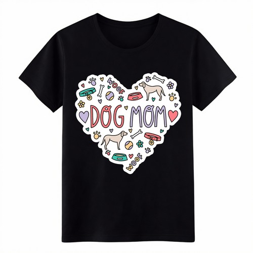 Maglietta grafica cuore cane - cuore,