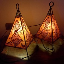 Coppia abatjour lampade Etnico