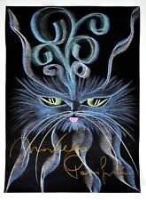 Novella Parigini - GATTO - Opera unica, gesso su cartoncino nero, 1975 - FIRMATO