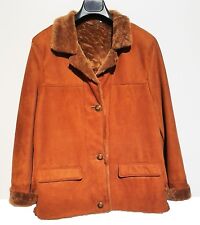 Giacca Donna  in Vera Pelle Shearling  Merinos Originale TG 46 Color Marrone 