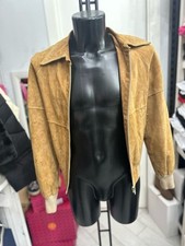 Marco'S Giacca In Pelle Di Renna Usato Uomo Man Tg48 Beige LLV1639