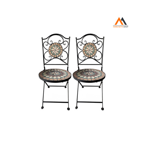 Coppia sedie decoro mosaico - coppia,