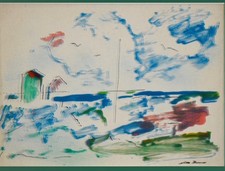 Ernesto Treccani-monotipo-serigrafia ritoccata mano su plexiglas-Cm.35x50-firma