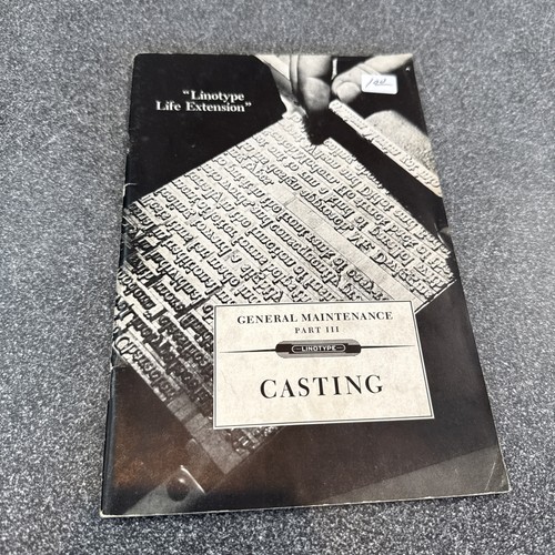 Linotype maintenance manual - linotype,