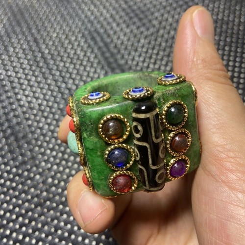Antique old jade duobao inlaid - old,