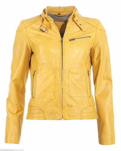 Giacca donna gialla - in, pelle