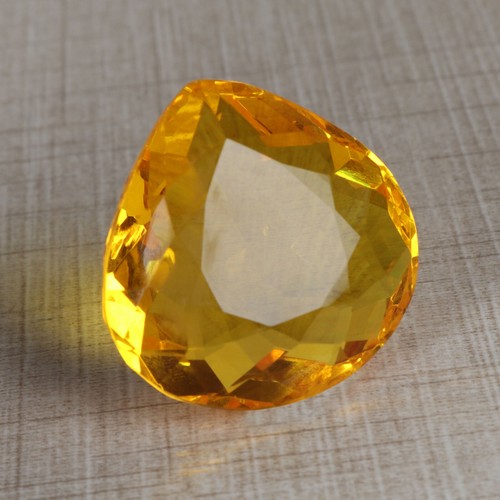 Yellow citrine faceted - yellow, pear