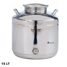 FUSTO BIDONE SANSONE X OLIO MOD. EUROPA SALDATO ACCIAIO 15LT CON PREDISPOSIZIONE