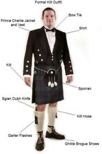 Giacca e gilet kilt principe Charlie scozzese kilt tradizionale 5 iarde vestito 10 pezzi
