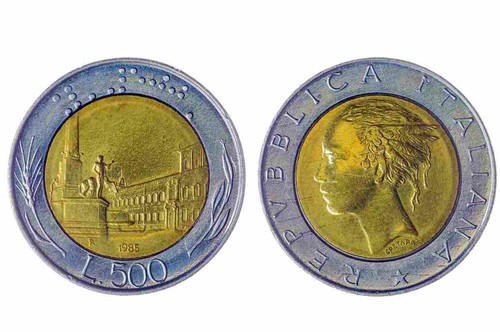 Lotto 500 lire monete - lire,