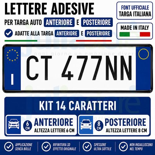 Numeri adesivi per targa auto - adesivi,