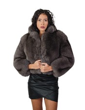 Dark Sable Grey Fox Fur Jacket