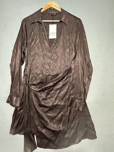 Abito camicia zara marrone - abito,