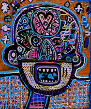 Hasworld Neo espressionismo acrilico RAW ART street painting senza cornice su tela