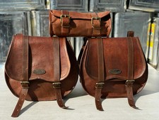 Borsa da sella per moto in pelle marsupio laterale in pelle borse 2 grandi 1 ...