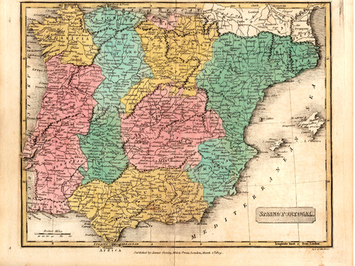 Mappa spagna portogallo - spagna, e