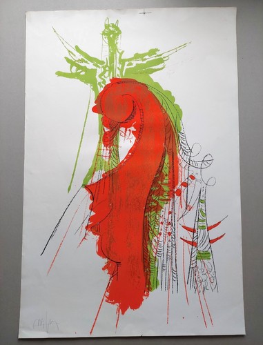 Litografia firmata wifredo lam - litografia,