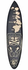 Tiki Decorazione Tavola Surf Di Legno Duro 80cm Con Hawaii Isole da Serva Maui