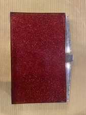 Vintage red glitter clutch - red,