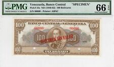 Venezuela 100 Bolivares SPECIMEN ND (1940-62) Pick-34s GEM UNC PMG 66 EPQ