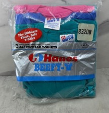 T-shirt Hanes Beefy vintage 1991 multicolore confezione da 3 pezzi taglia L magliette vuote