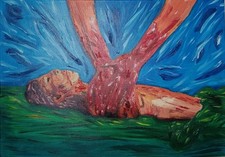 Original Oil painting Too late