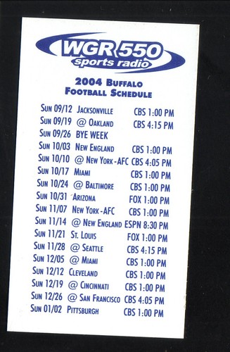 Buffalo bills 2004 - 2004, programma