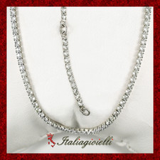 Cavigliera Tennis in Argento 925 Rodiato Oro Bianco con Zirconi Brillanti