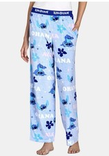 Pantalone pigiama donna LILO Stitch piccolo 4-6 velluto Ohana indaco tasche elastico